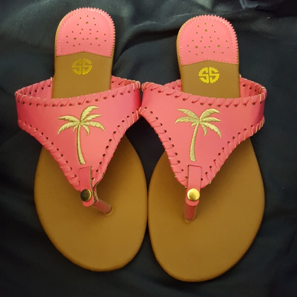 Simply Southern Golden Palms Flip Flops